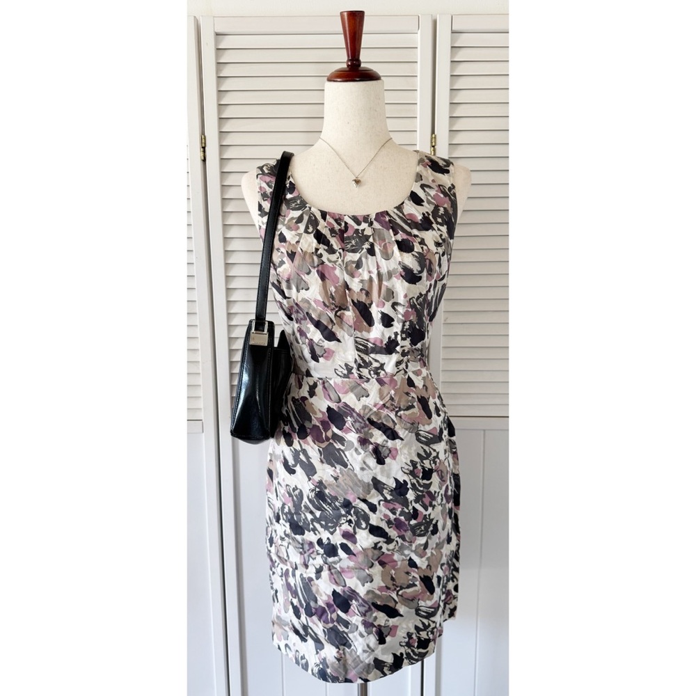 Ann Taylor LOFT Purple and White Casual Summer Dinner Dress